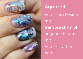 Aquarell Aquarium Design mit französischem Stil angebracht und mit Aquarellfarben bemalt