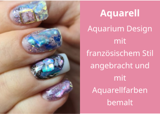 Aquarell Aquarium Design mit französischem Stil angebracht und mit Aquarellfarben bemalt