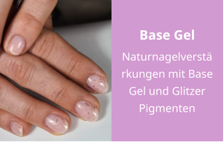 Base Gel Naturnagelverstärkungen mit Base Gel und Glitzer Pigmenten