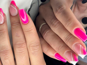 Gel Nägel mit Hellroten Duett Design